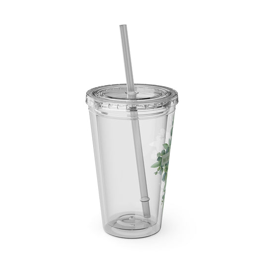 Whosoever sunsplash tumbler with straw, 16oz