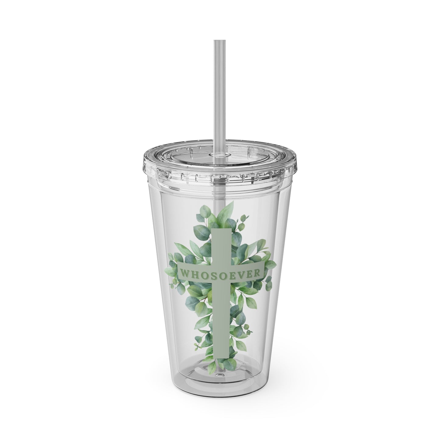 Whosoever sunsplash tumbler with straw, 16oz
